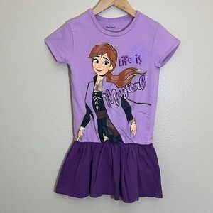 Disney Frozen II Purple Cotton Short Sleeve Dress
